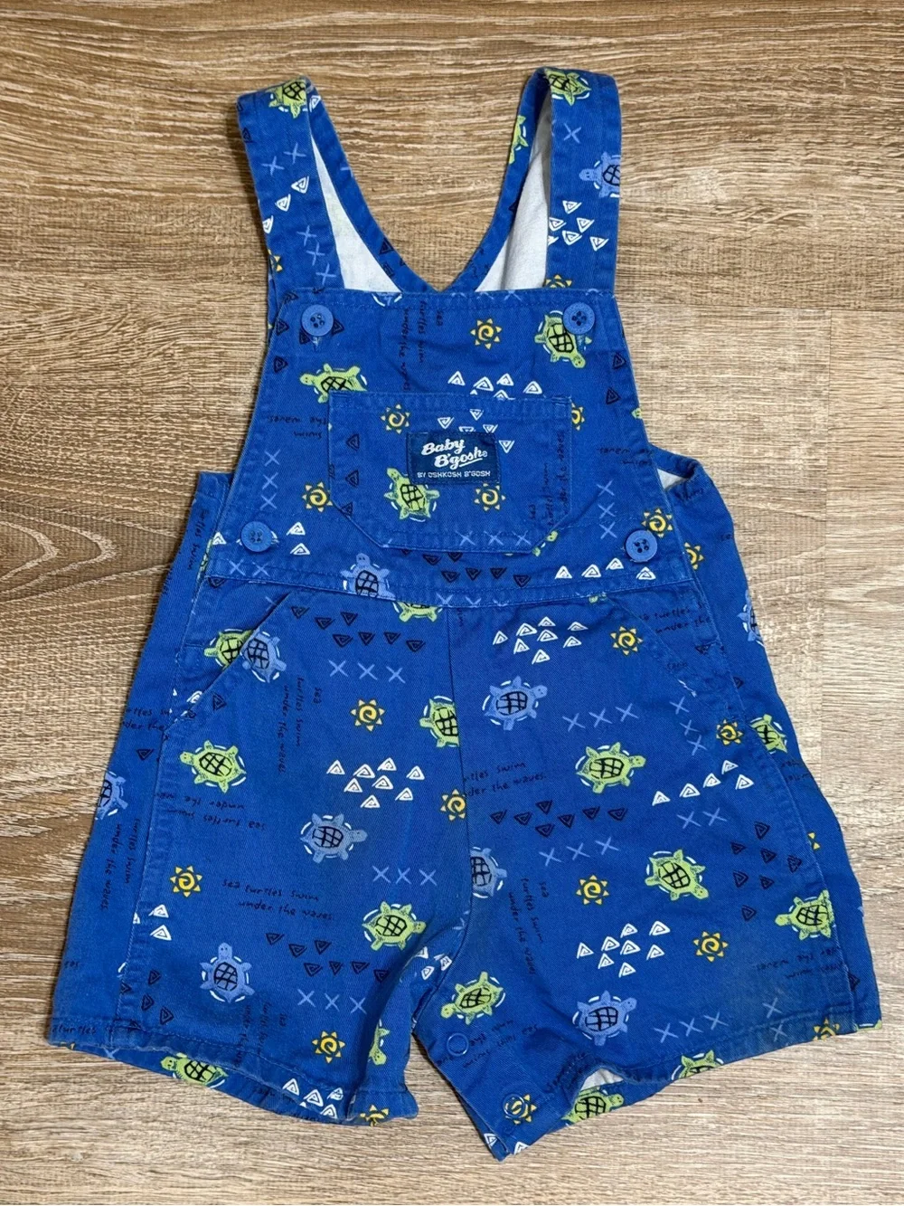 Vintage OshKosh B’Gosh Rare Turtle Print Overalls 18M
